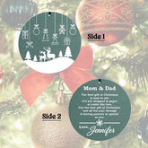 personalized pendant both side engraved for a Christmas-themed wind chime